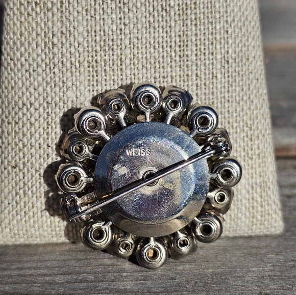 Vtg. Weiss crystal cluster brooch - Picture 4 of 8